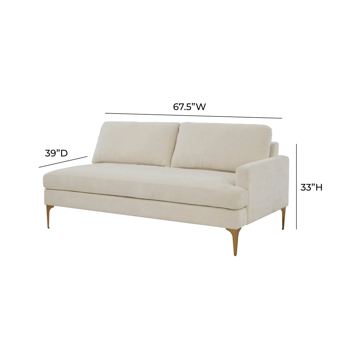 Serena 68" Performance Velvet Modular Loveseat - Image 5