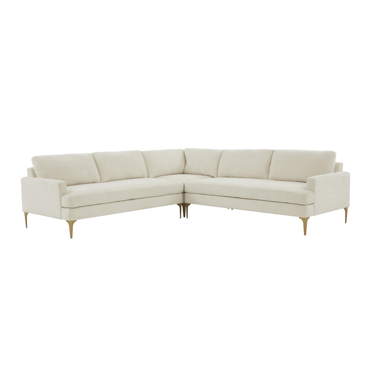 Serena 3 Piece Performance Velvet L Sectional - Image 2