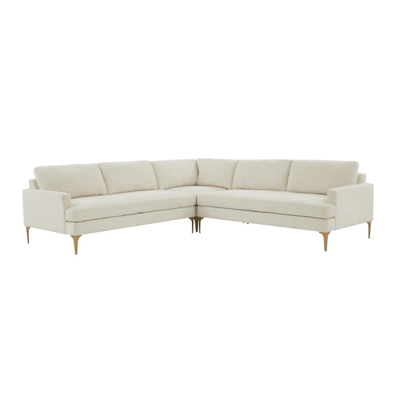 Serena 3 Piece Performance Velvet L Sectional - Image 2