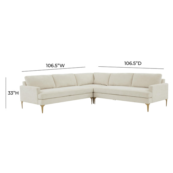 Serena 3 Piece Performance Velvet L Sectional - Image 5