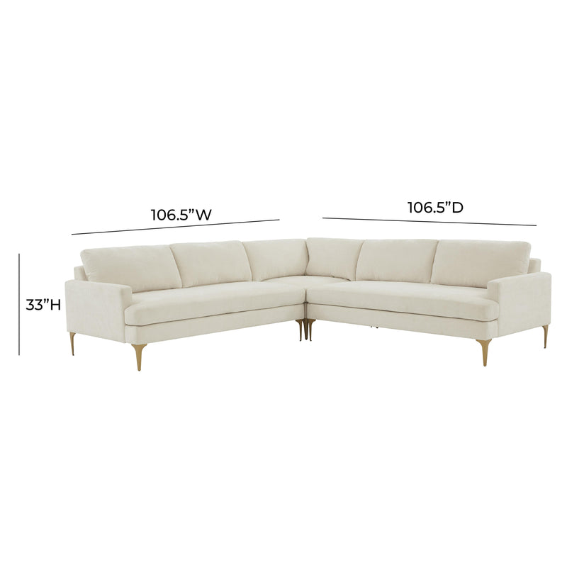 Serena 3 Piece Performance Velvet L Sectional - Image 5