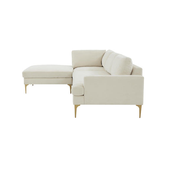 Serena 3 Piece Performance Velvet Chaise Sectional - Image 9