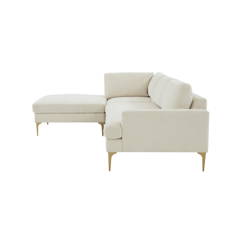 Serena 3 Piece Performance Velvet Chaise Sectional - Image 9