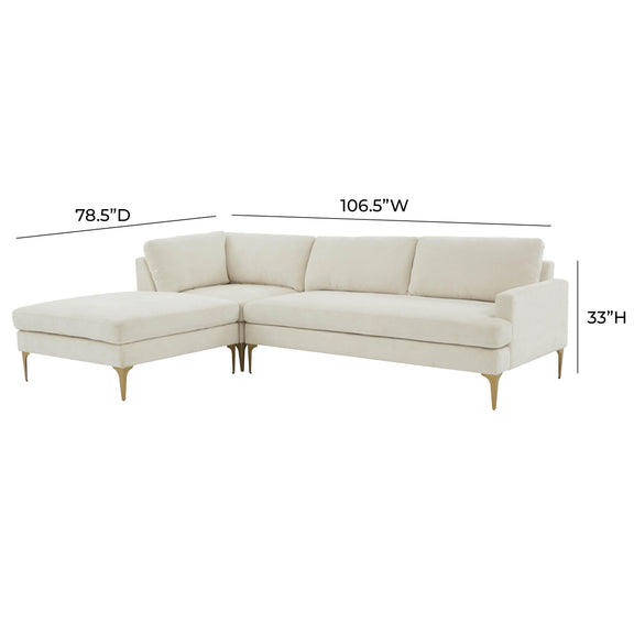 Serena 3 Piece Performance Velvet Chaise Sectional - Image 11