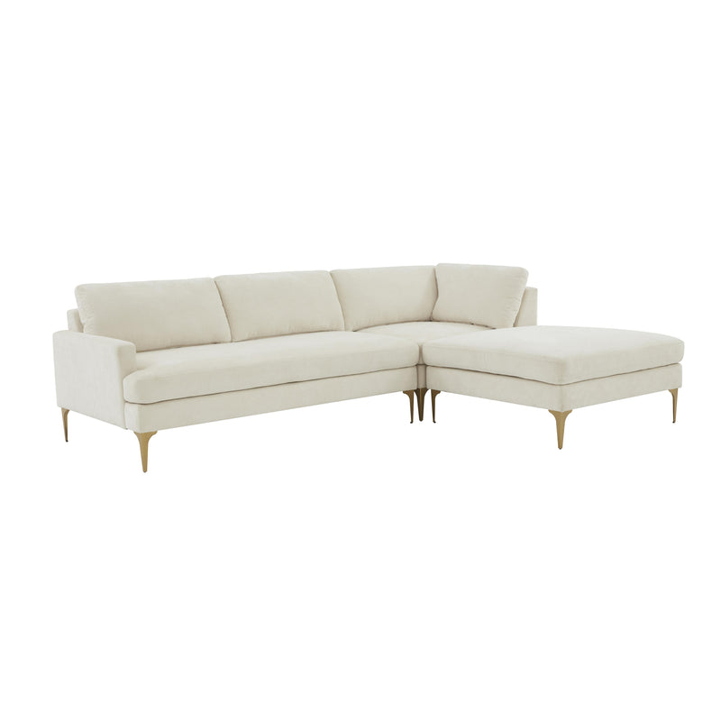 Serena 3 Piece Performance Velvet Chaise Sectional