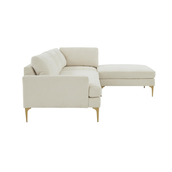 Serena 3 Piece Performance Velvet Chaise Sectional - Image 3
