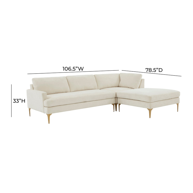 Serena 3 Piece Performance Velvet Chaise Sectional - Image 5