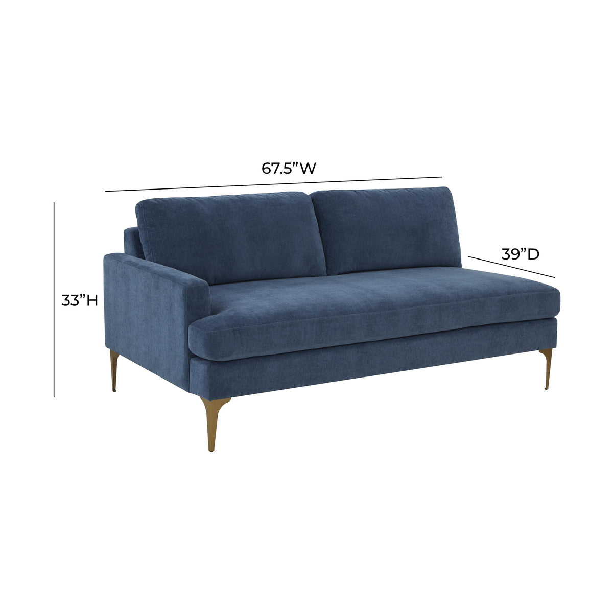 Serena 68" Performance Velvet Modular Loveseat - Image 20