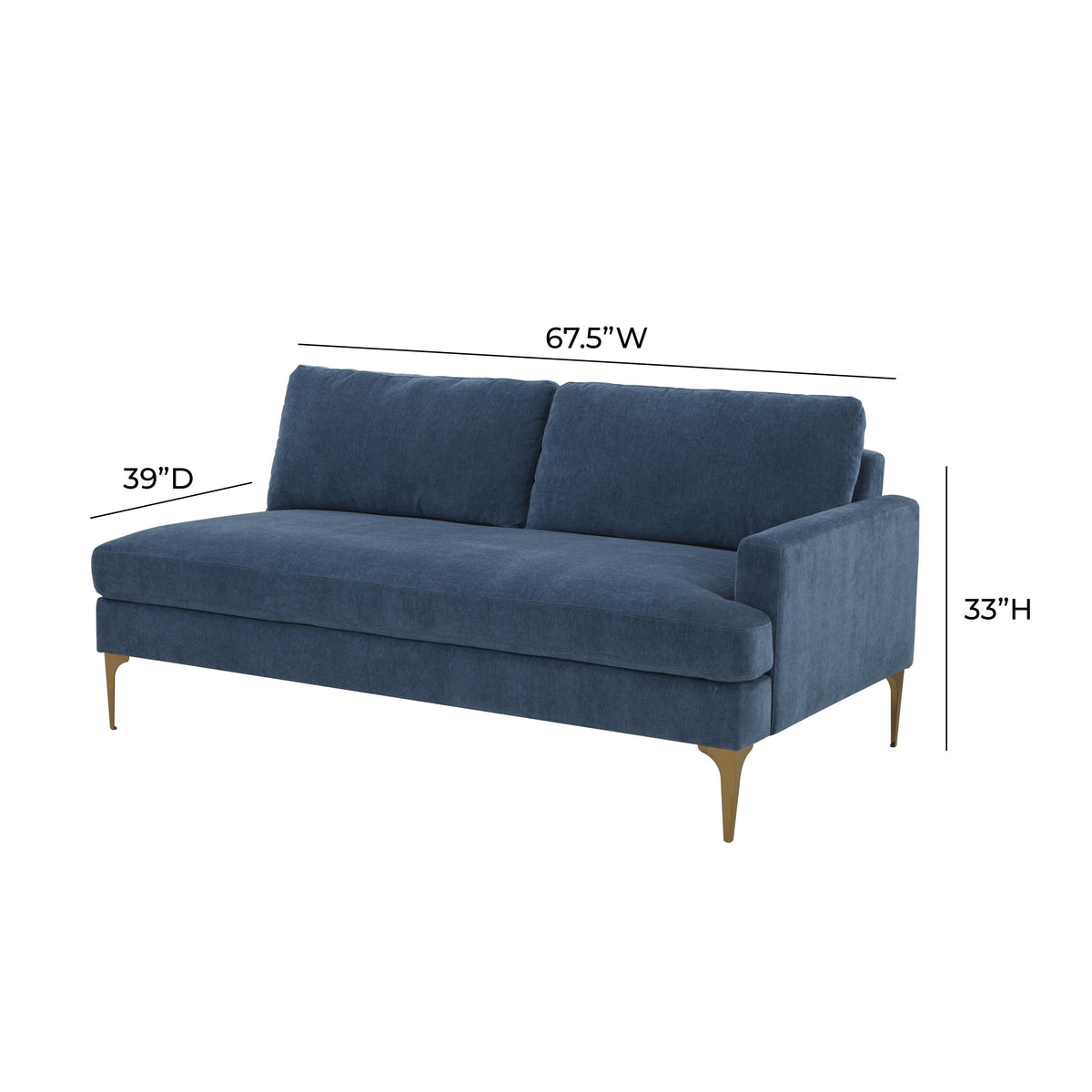Serena 68" Performance Velvet Modular Loveseat - Image 15