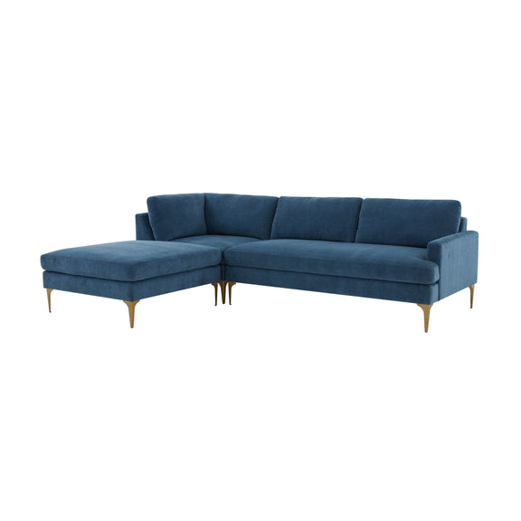 Serena 3 Piece Performance Velvet Chaise Sectional - Image 19