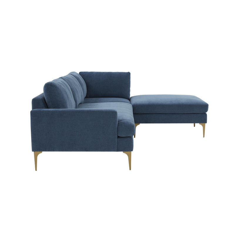 Serena 3 Piece Performance Velvet Chaise Sectional - Image 15