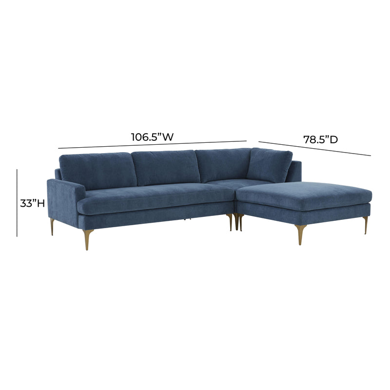 Serena 3 Piece Performance Velvet Chaise Sectional - Image 17