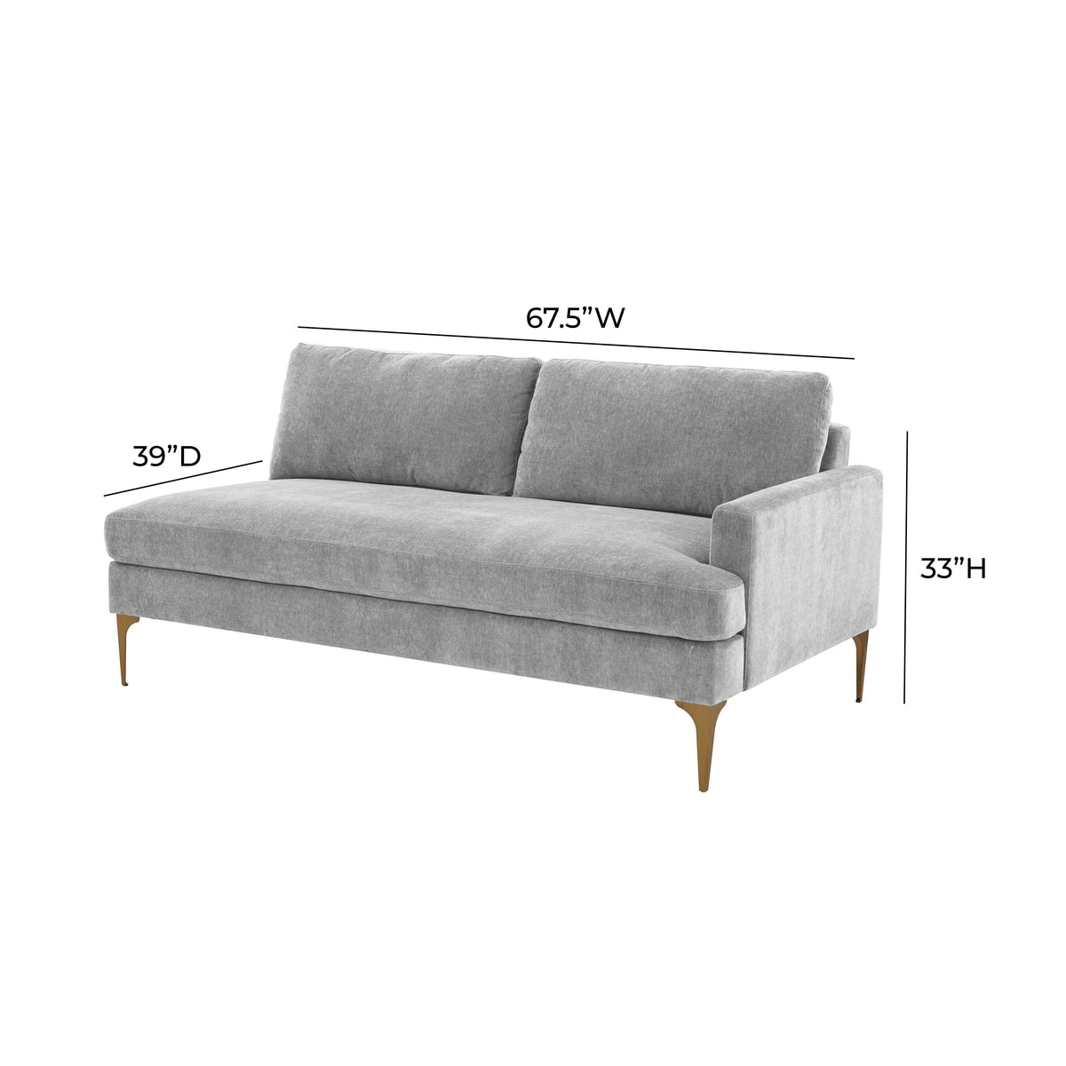 Serena 68" Performance Velvet Modular Loveseat - Image 25