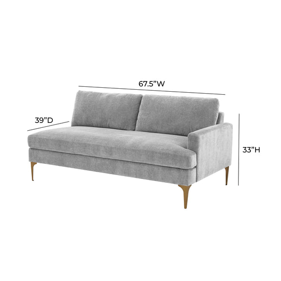 Serena 68" Performance Velvet Modular Loveseat - Image 25