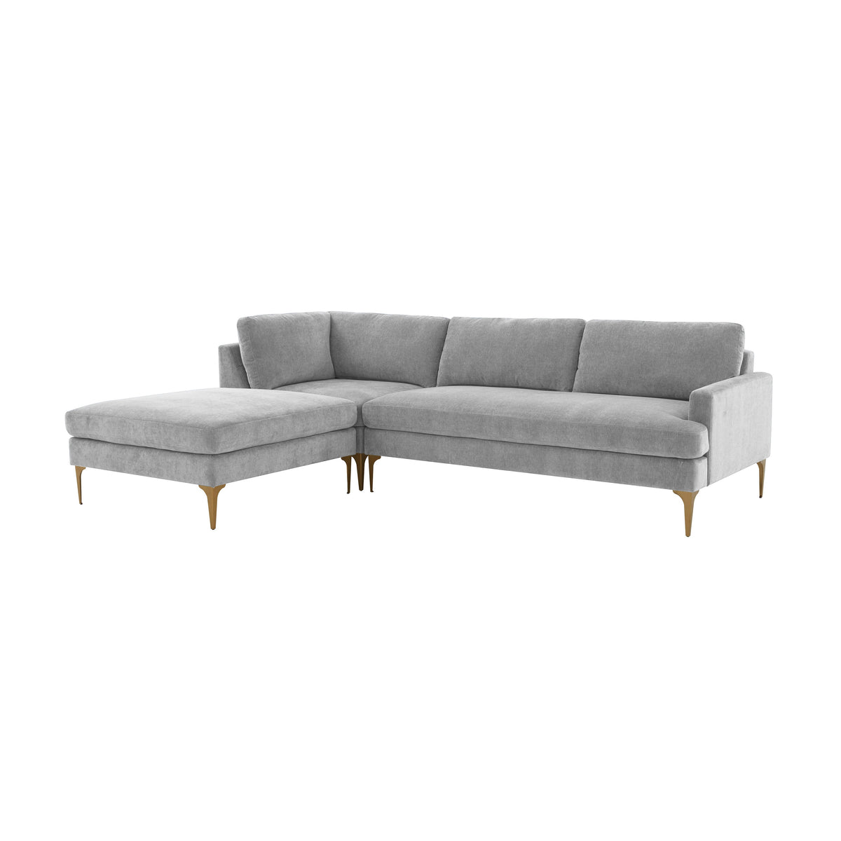 Serena 3 Piece Performance Velvet Chaise Sectional - Image 25