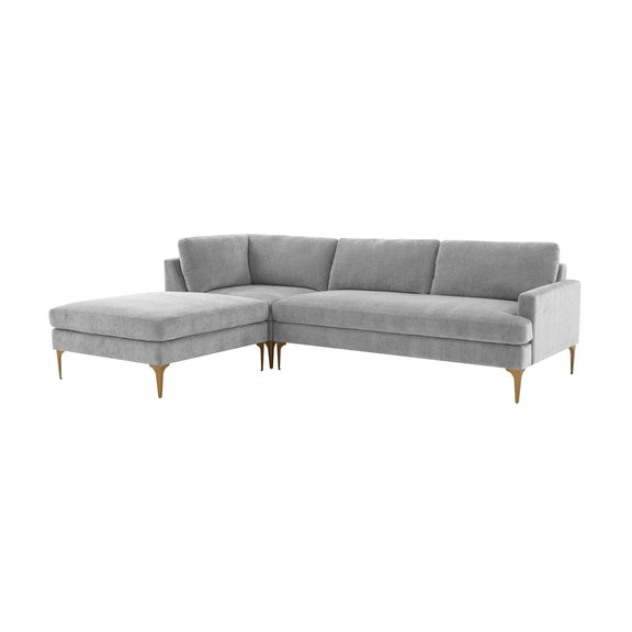Serena 3 Piece Performance Velvet Chaise Sectional - Image 25