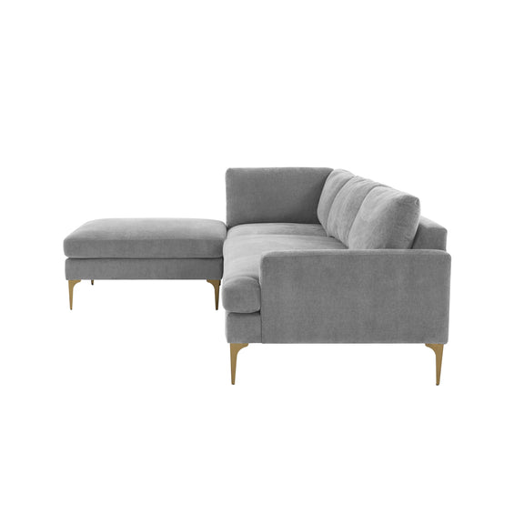 Serena 3 Piece Performance Velvet Chaise Sectional - Image 27