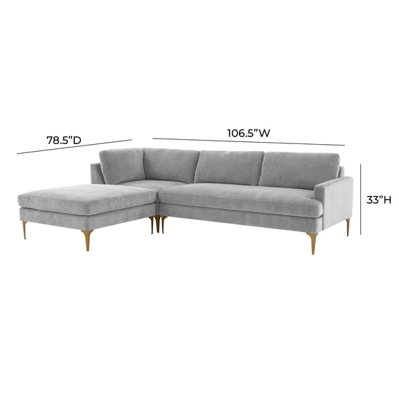 Serena 3 Piece Performance Velvet Chaise Sectional - Image 29