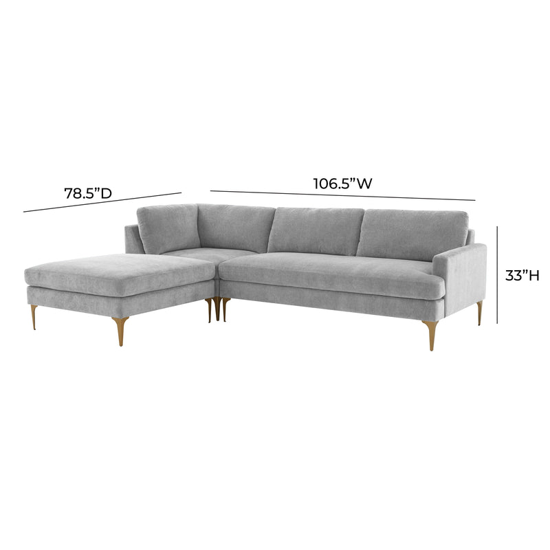 Serena 3 Piece Performance Velvet Chaise Sectional - Image 29