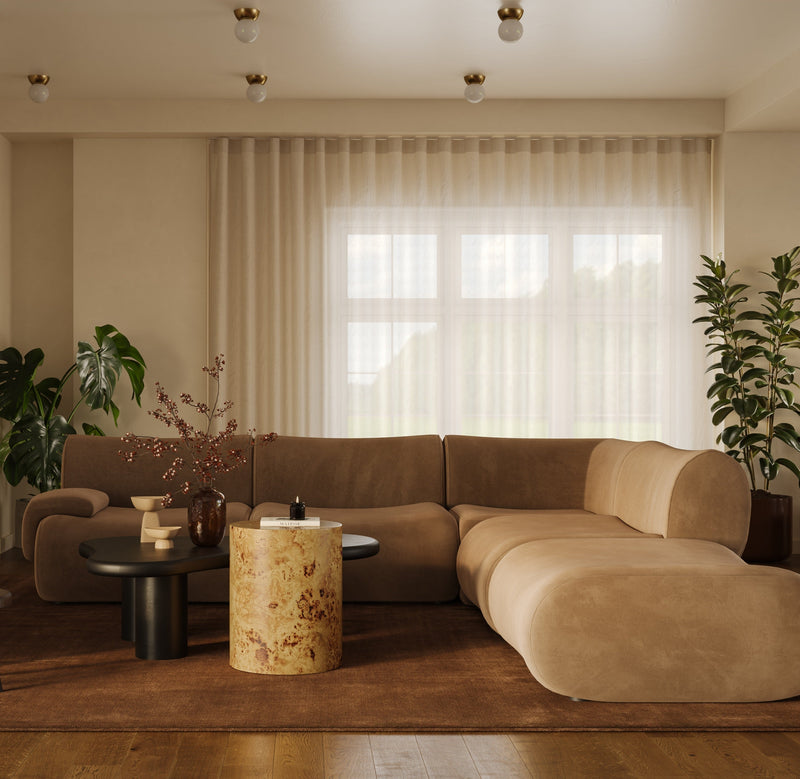 Zenith 5 Piece Performance Velvet Modular Sectional - Image 8