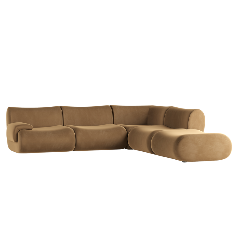 Zenith 5 Piece Performance Velvet Modular Sectional - Image 7