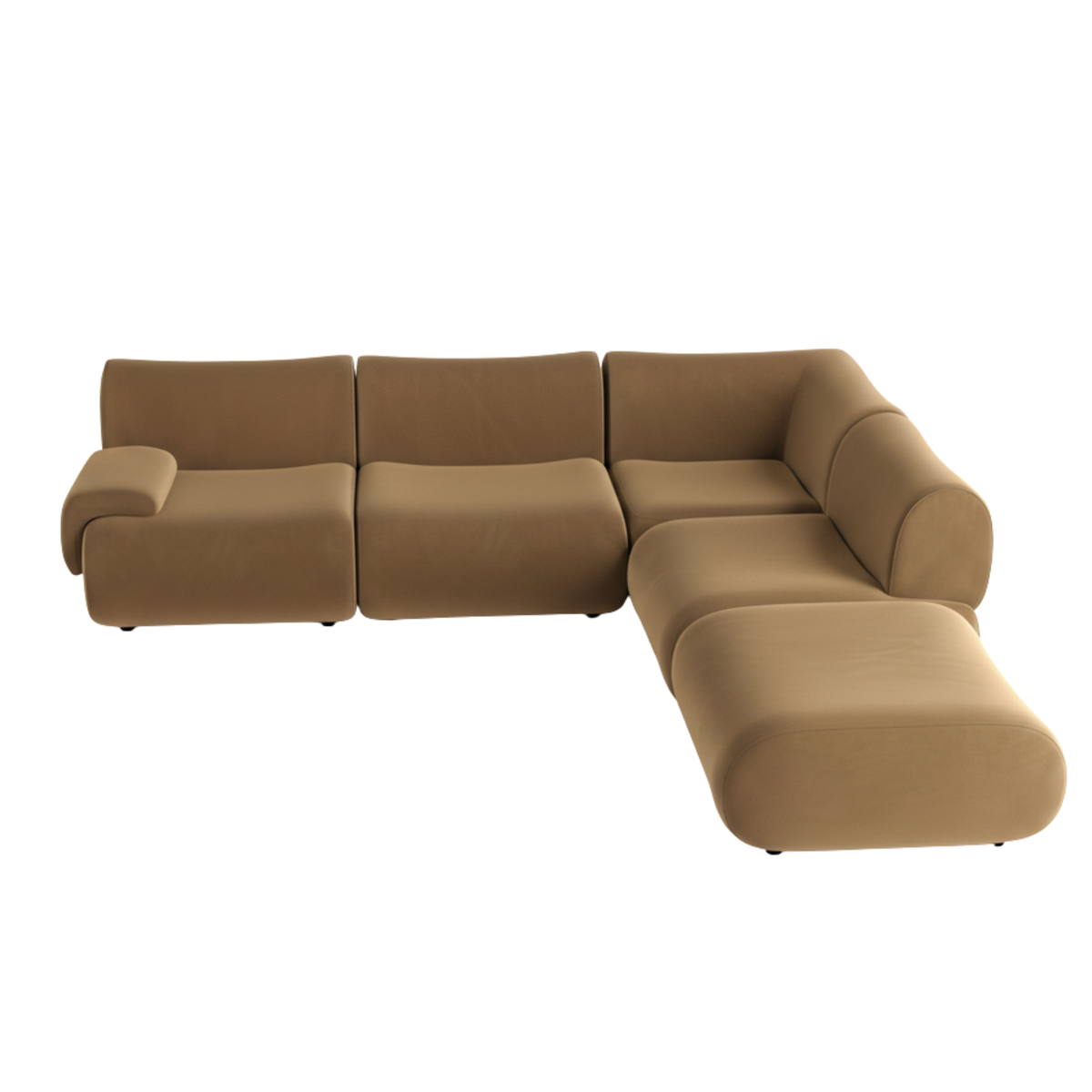Zenith 5 Piece Performance Velvet Modular Sectional - Image 9