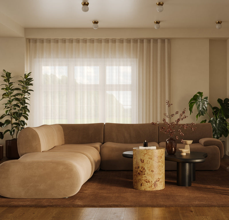 Zenith 5 Piece Performance Velvet Modular Sectional - Image 2