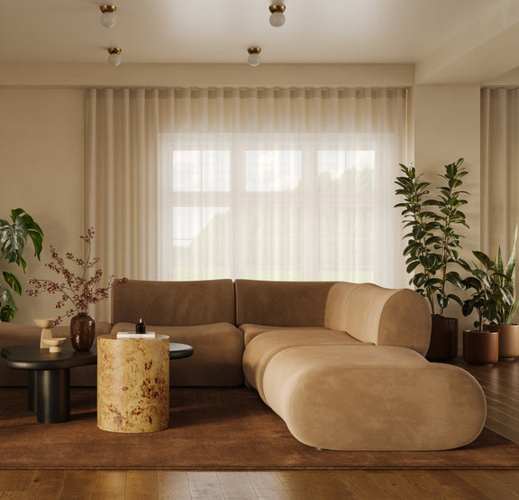 Zenith Latte Brown Performance Velvet Ottoman - Image 2