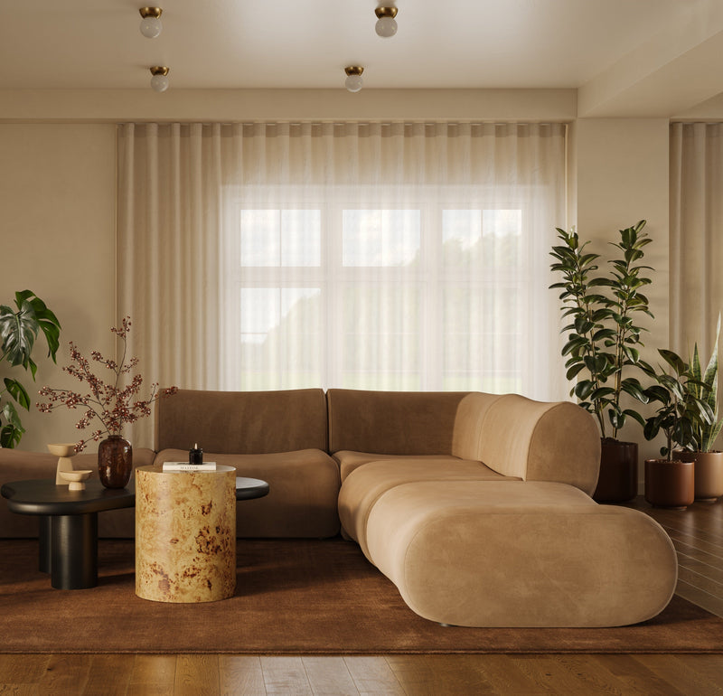 Zenith Latte Brown Performance Velvet Ottoman - Image 2