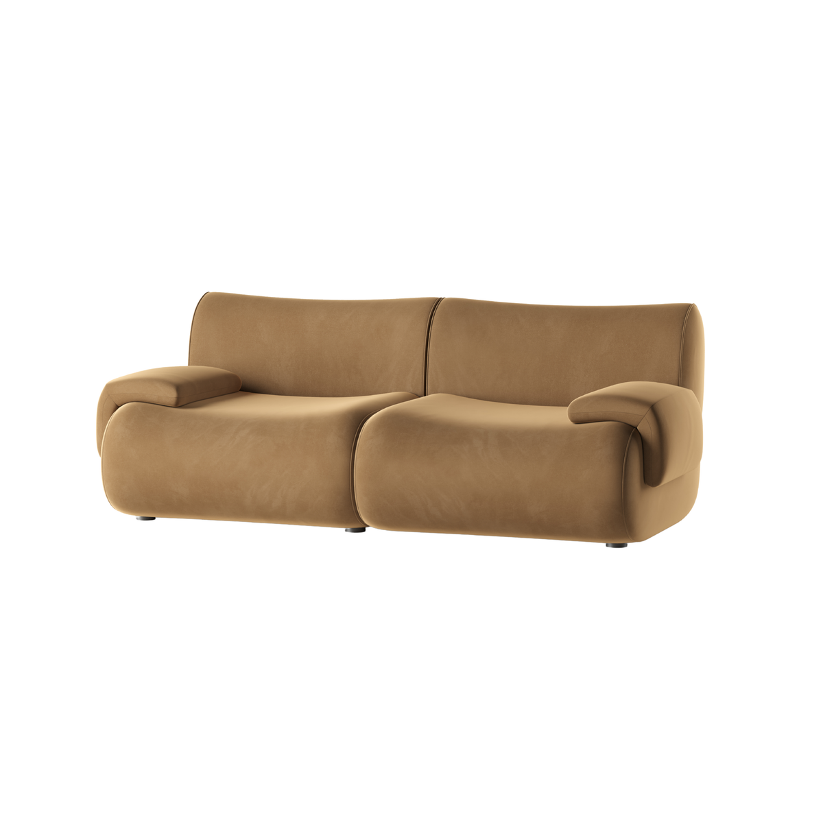 Zenith 80" Latte Brown Performance Velvet Modular Loveseat - Image 3