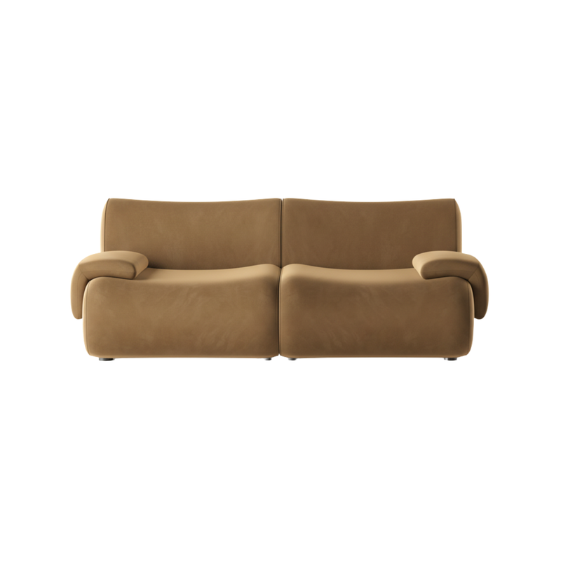 Zenith 80" Latte Brown Performance Velvet Modular Loveseat