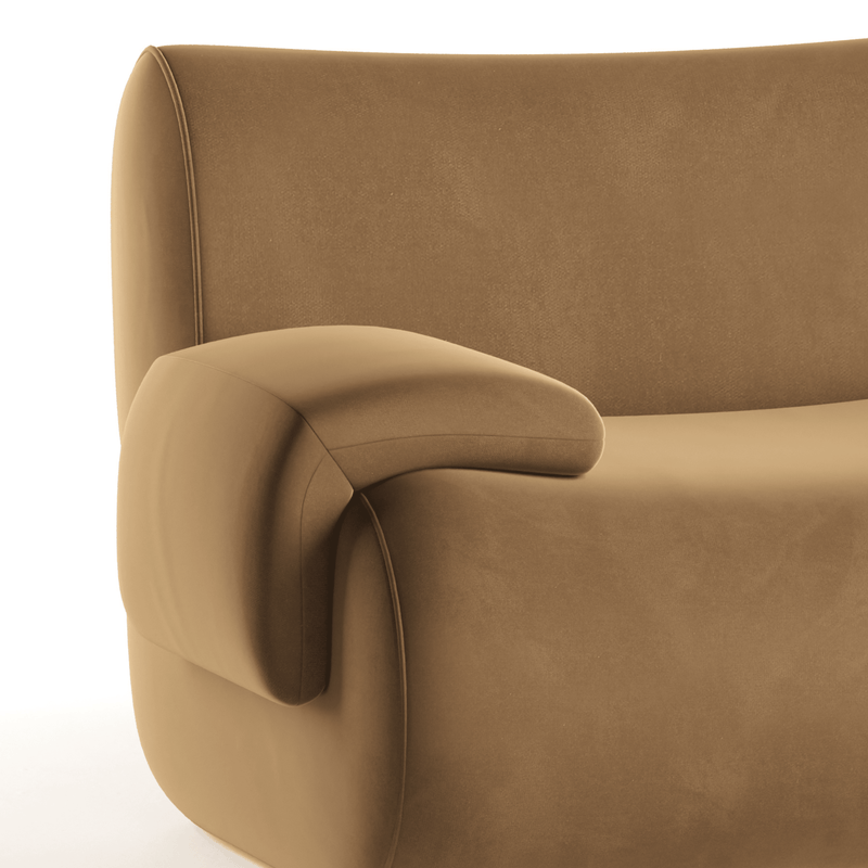 Zenith 80" Latte Brown Performance Velvet Modular Loveseat - Image 4