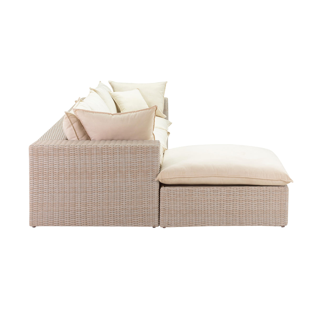 Cali 4 Piece Natural Wicker Outdoor Modular Sectional - Image 4