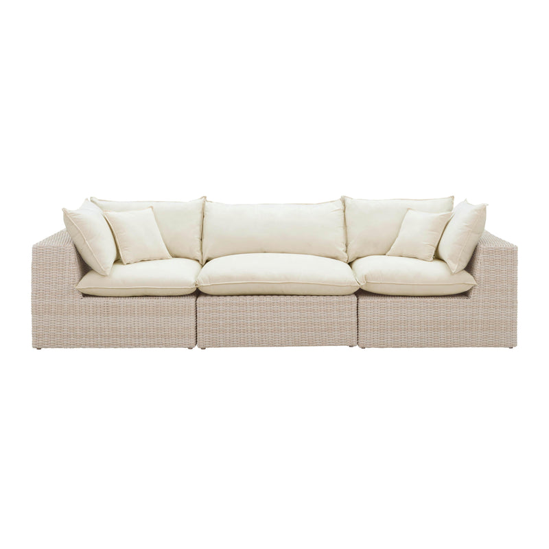 Cali 120" Natural Wicker Outdoor Modular Sofa - Image 3