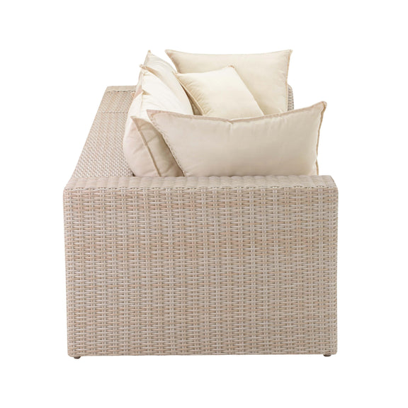 Cali 120" Natural Wicker Outdoor Modular Sofa - Image 6