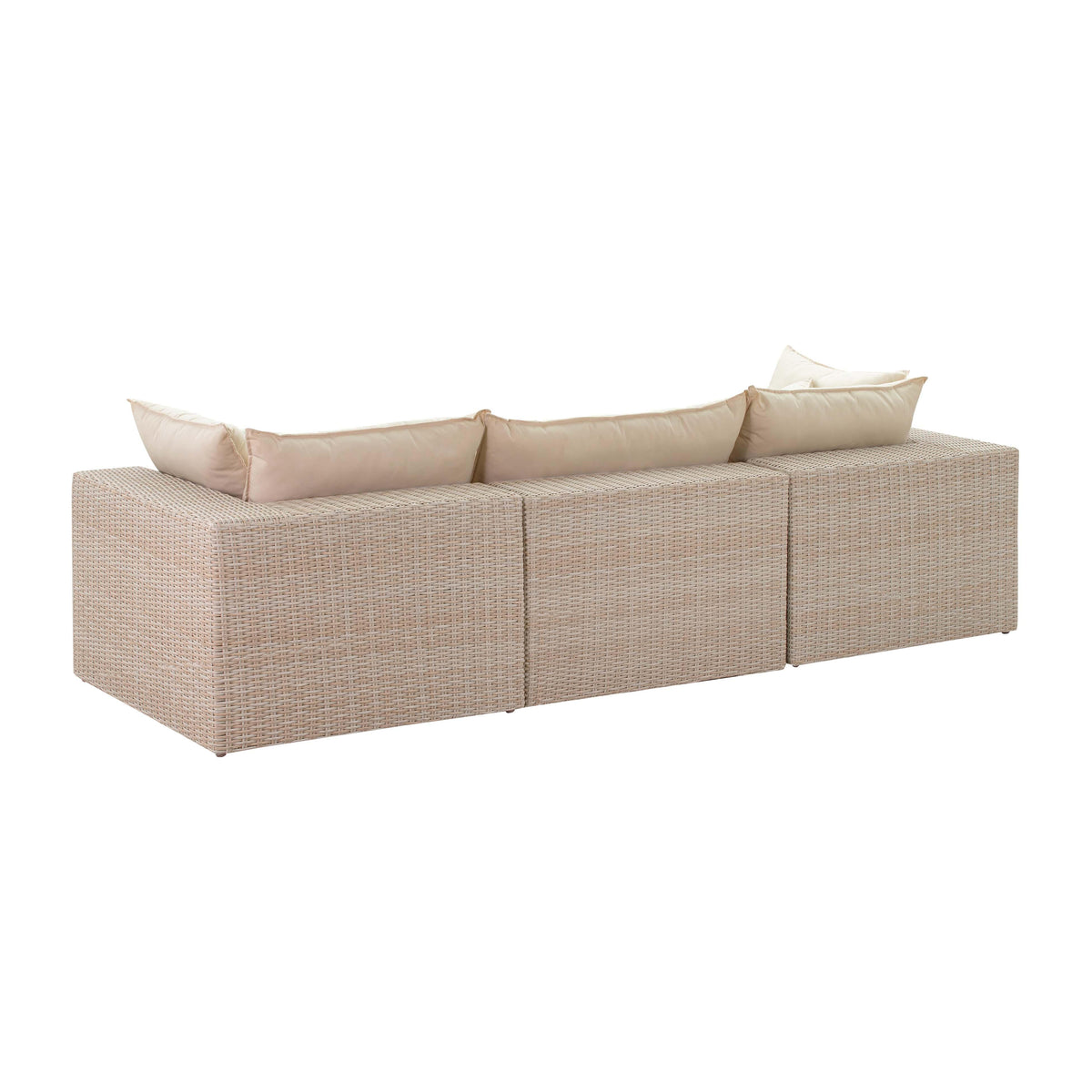 Cali 120" Natural Wicker Outdoor Modular Sofa - Image 7
