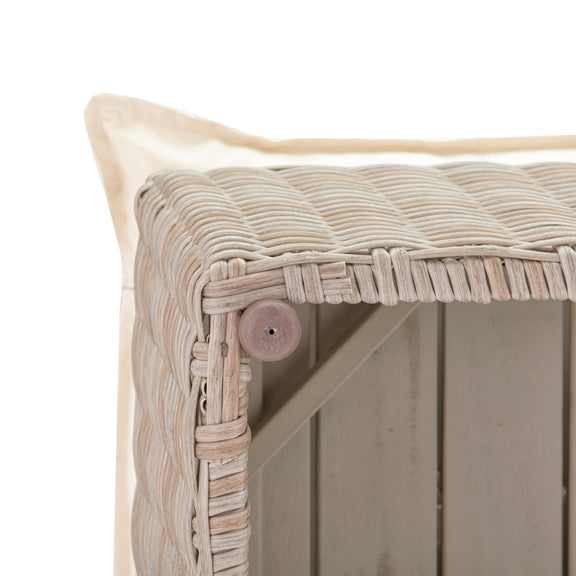 Cali 39" Natural Wicker Outdoor Ottoman / Coffee Table - Image 7