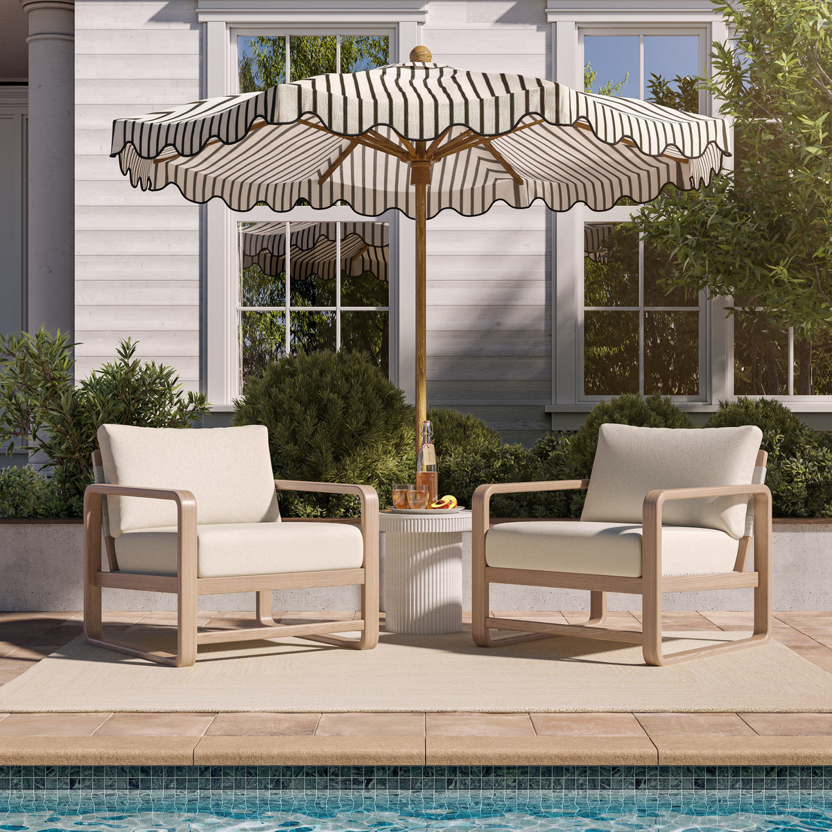 Palata Cream Performance Fabric Outdoor Accent Chair - Image 2