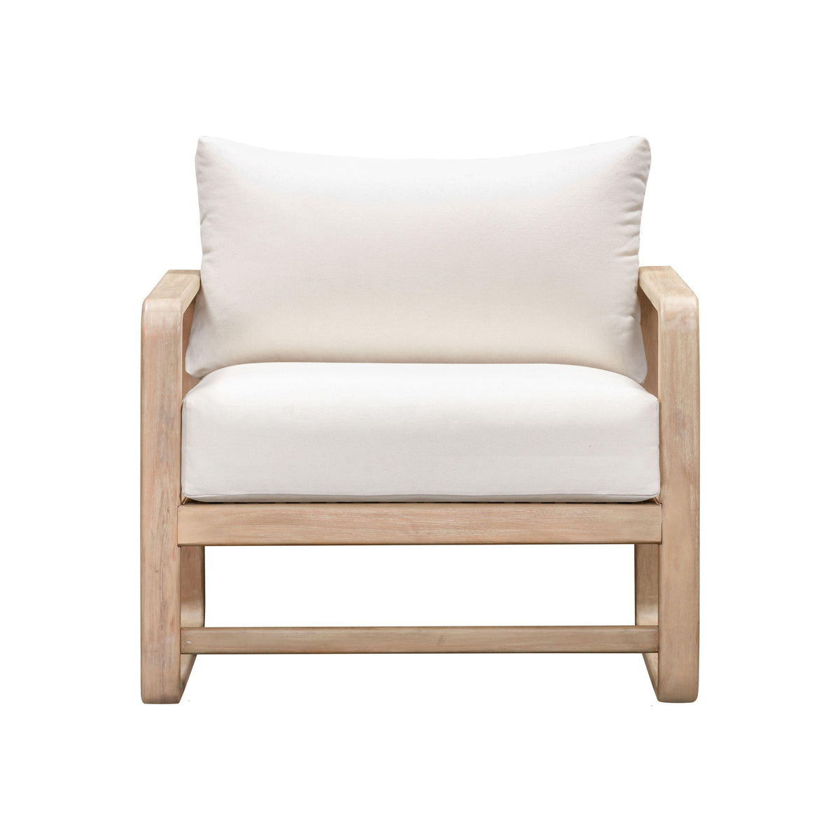 Palata Cream Performance Fabric Outdoor Accent Chair - Image 3