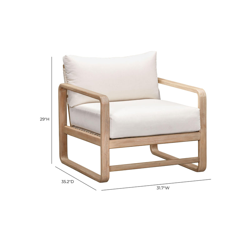 Palata Cream Performance Fabric Outdoor Accent Chair - Image 9
