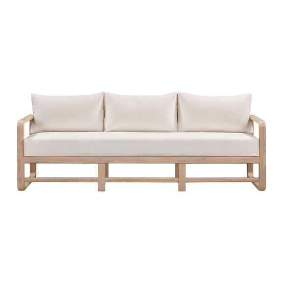 Palata 84" Cream Performance Fabric Outdoor Sofa - Image 2