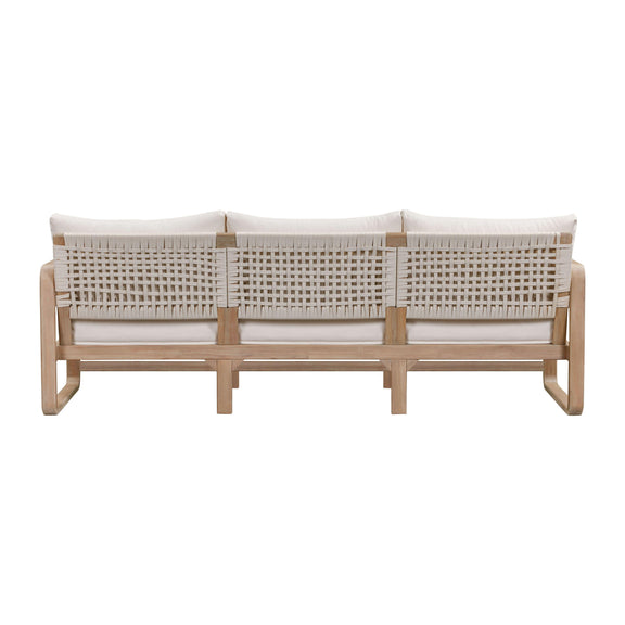 Palata 84" Cream Performance Fabric Outdoor Sofa - Image 3