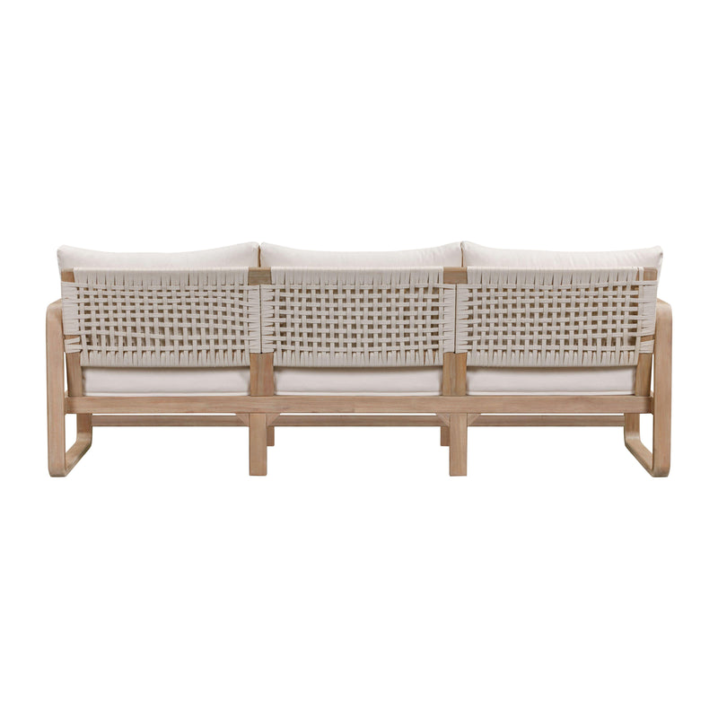 Palata 84" Cream Performance Fabric Outdoor Sofa - Image 3
