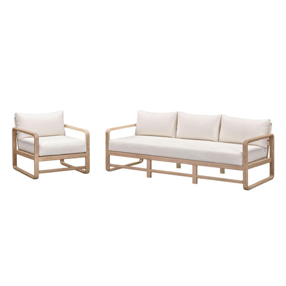 Palata 84" Cream Performance Fabric Outdoor Sofa - Image 7