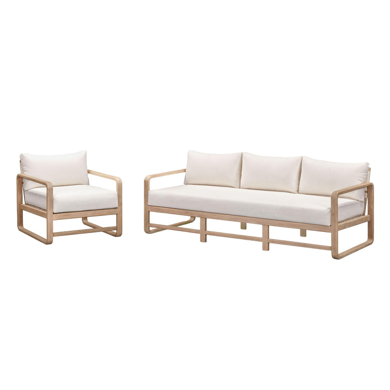 Palata 84" Cream Performance Fabric Outdoor Sofa - Image 7