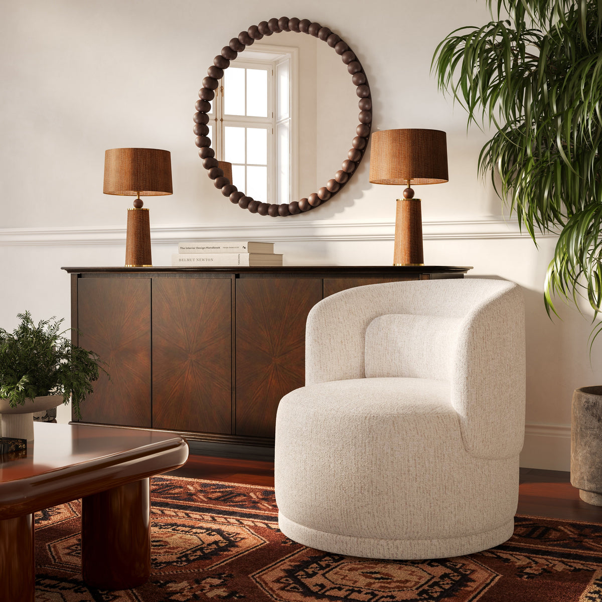 Massa Textured Performance Fabric Swivel Accent Chair - Image 2