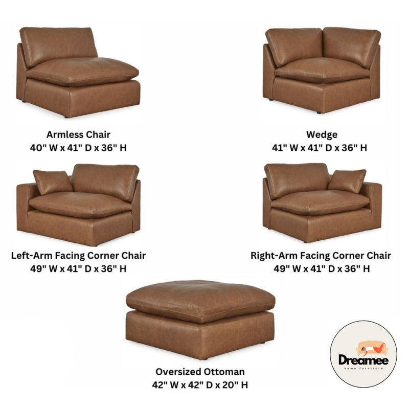 Ashley Furniture Emilia Genuine Leather Cloud Sectional