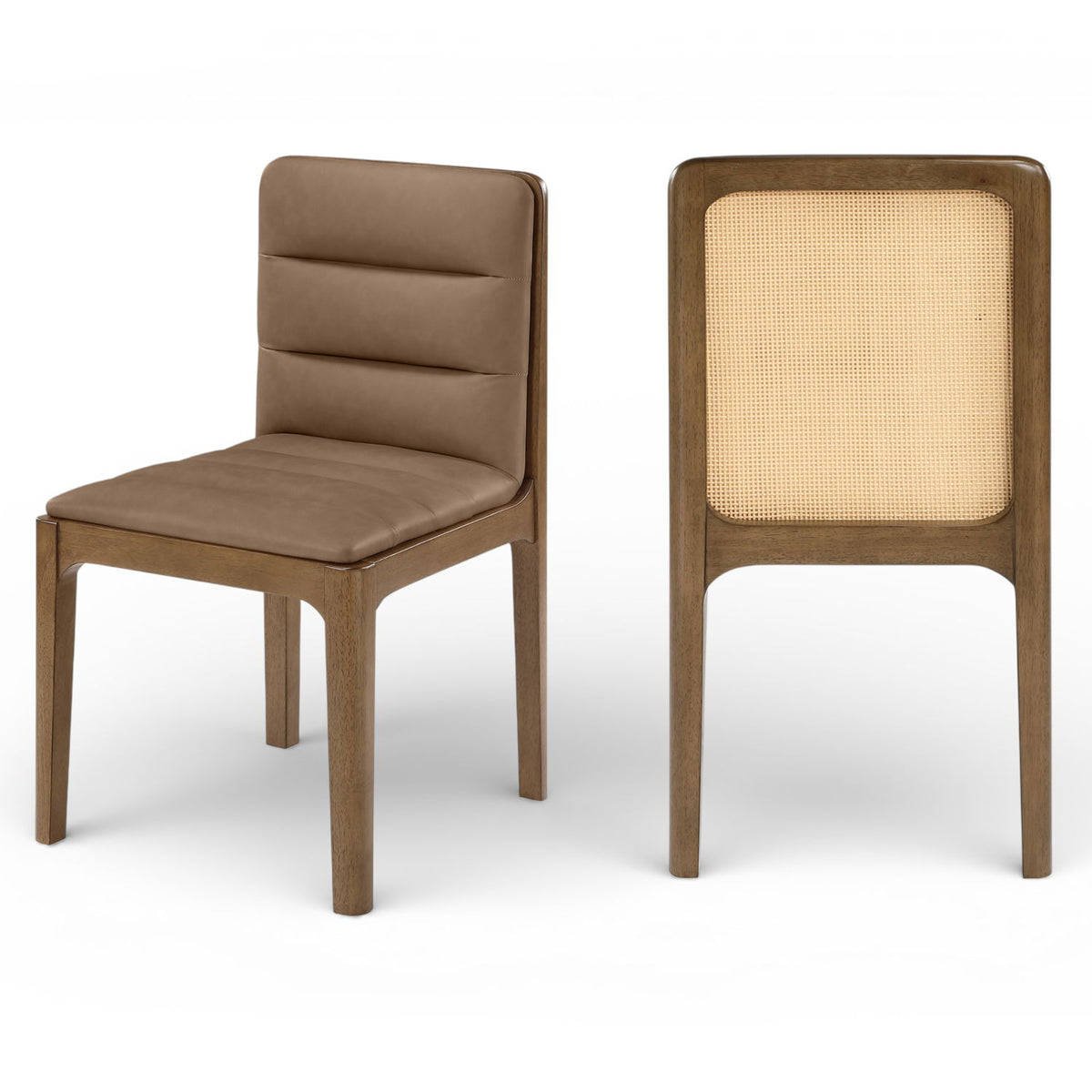 Ellis - Vegan Leather Upholstered Dining Chair (Set of 2) - Brown Base
