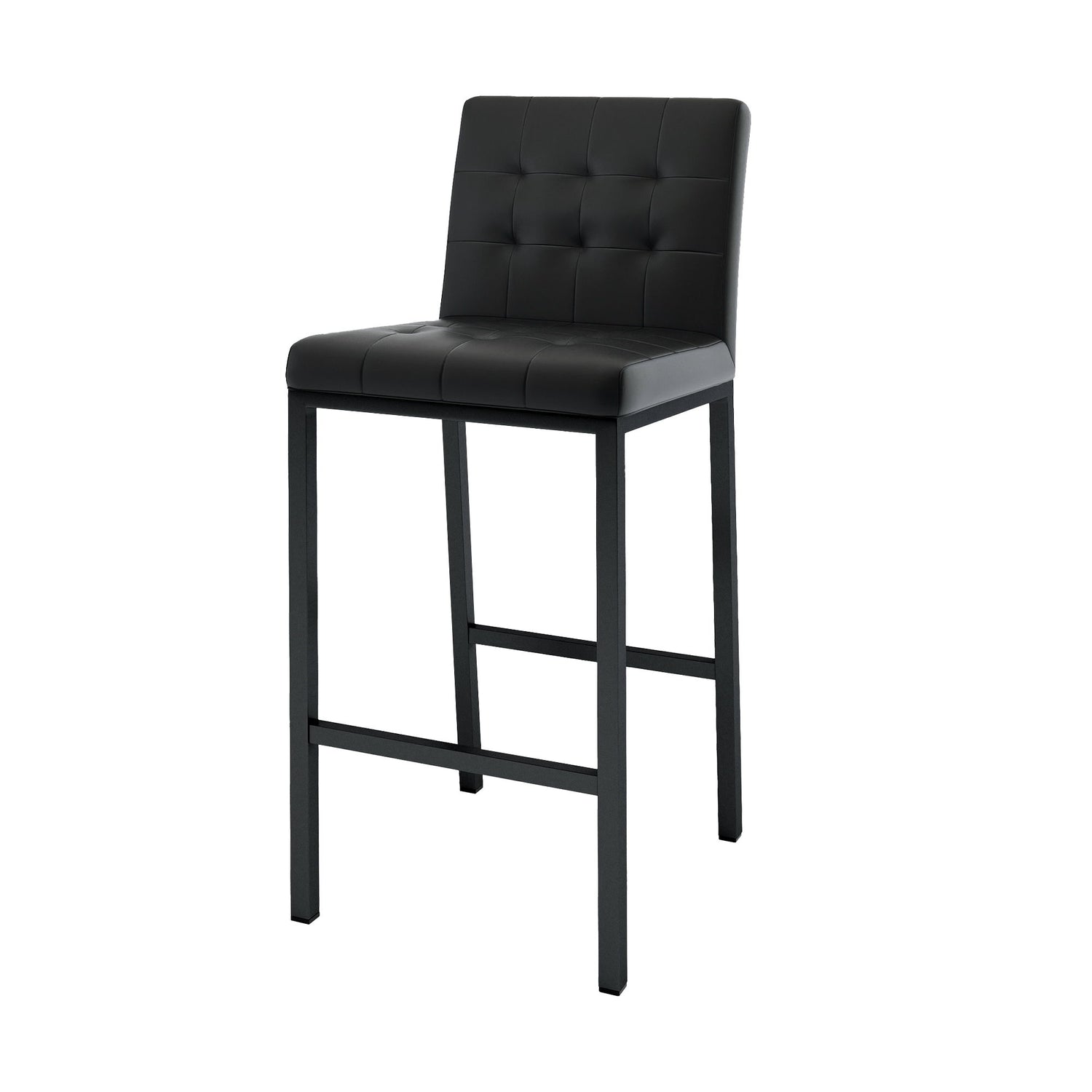Modern Design High Stool With Metal Legs For Kitchen And Restaurant (Set of 2) - Black