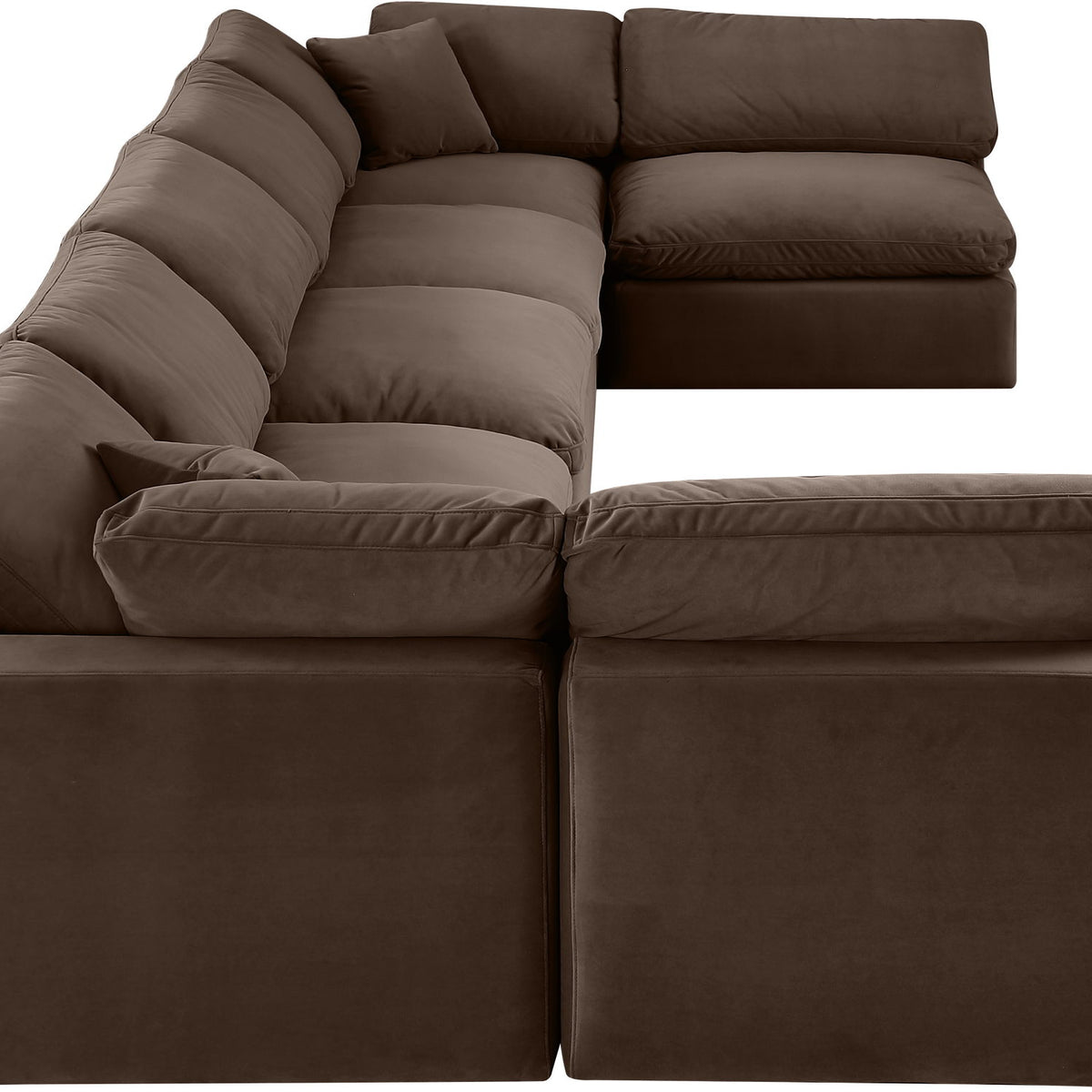 Comfy - 7 Piece Velvet Modular Armless Sectional